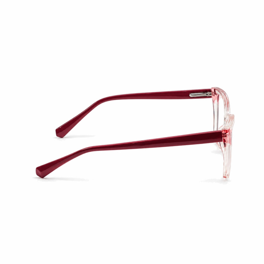 DOZY 35508 Women's Cat-Eye Optical Frame in Pink Clear — side view