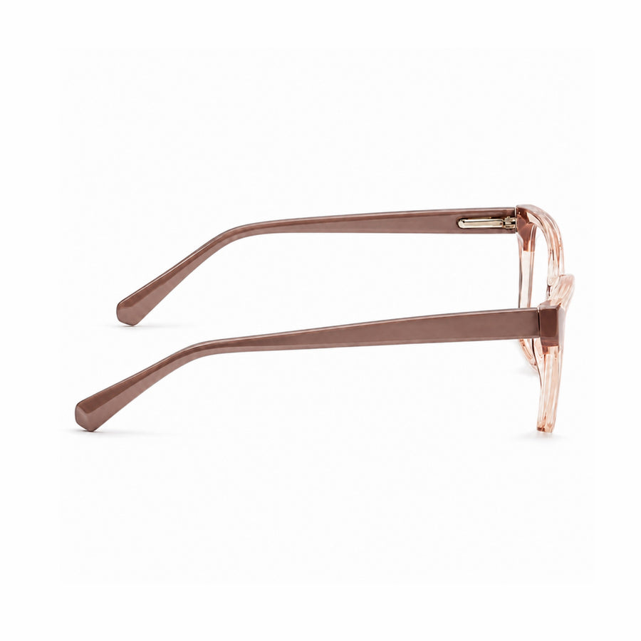 DOZY 35508 Women's Cat-Eye Optical Frame in Taupe Pink — side view