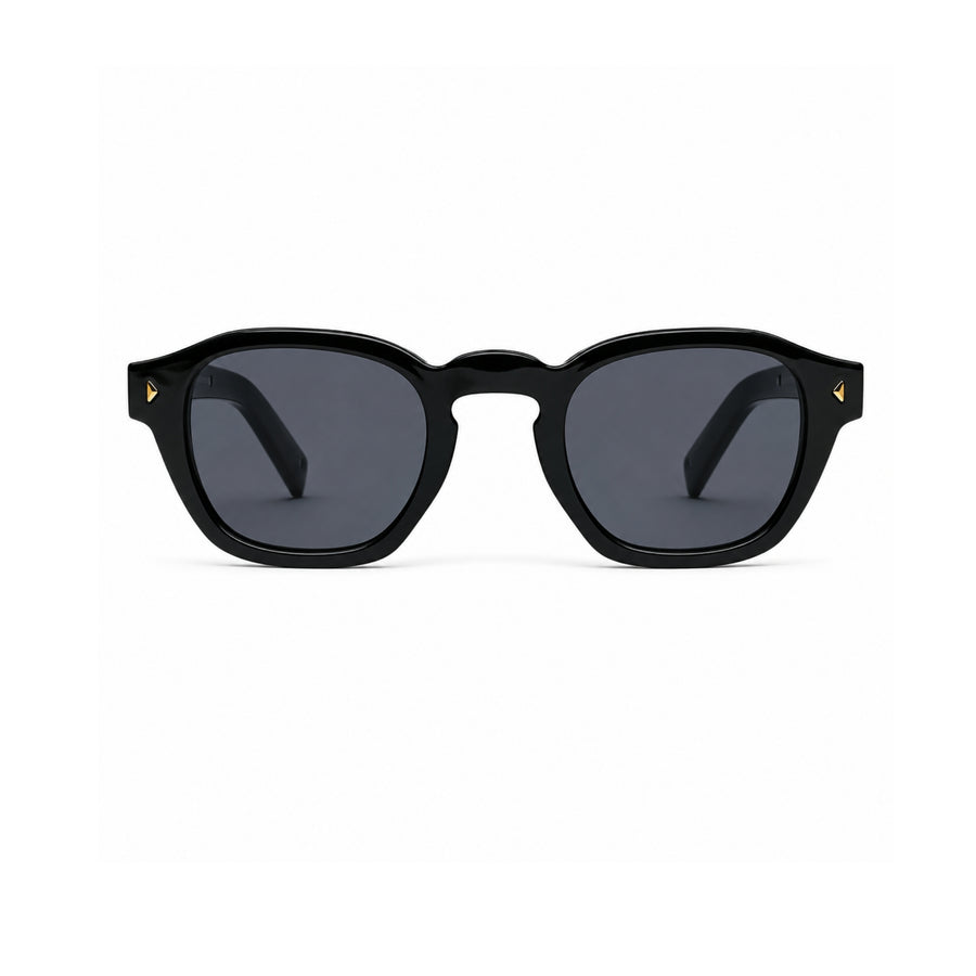 lh331 Rounded Square Sunglasses in Black / grey — front view