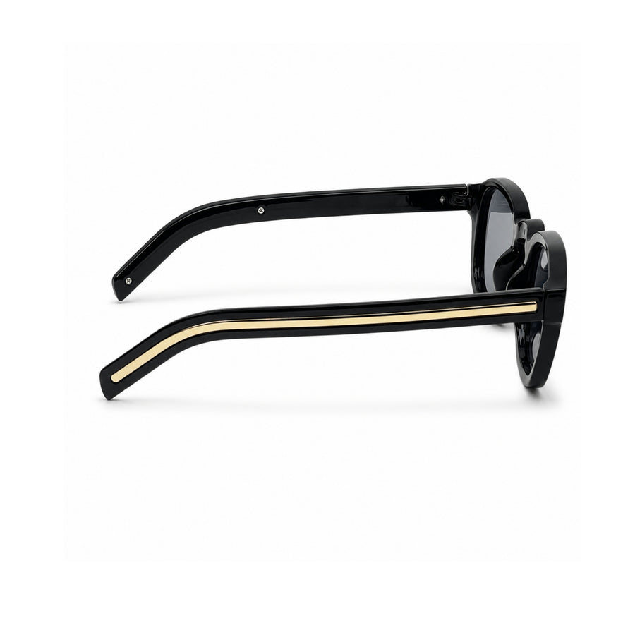 lh331 Rounded Square Sunglasses in Black / grey — side view
