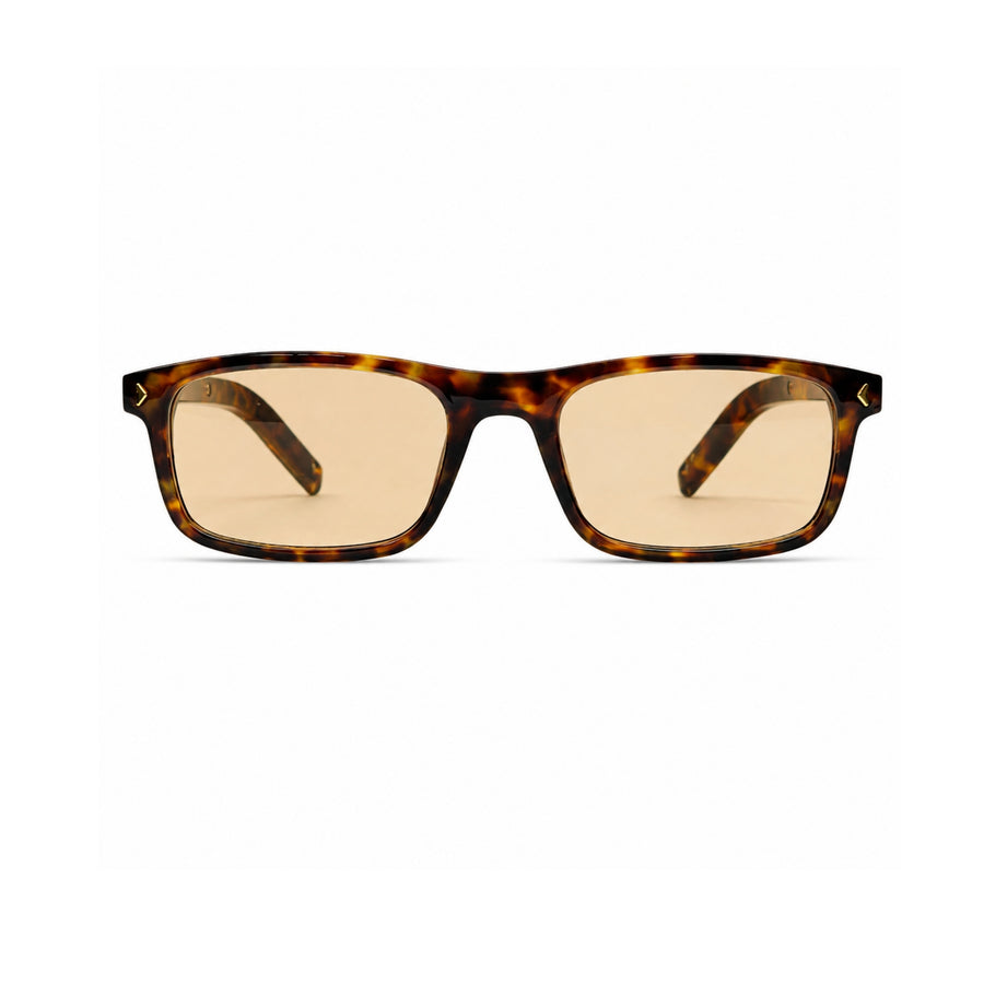 LH346 Rectangle Sunglasses in Tortoiseshell / light brown — front view