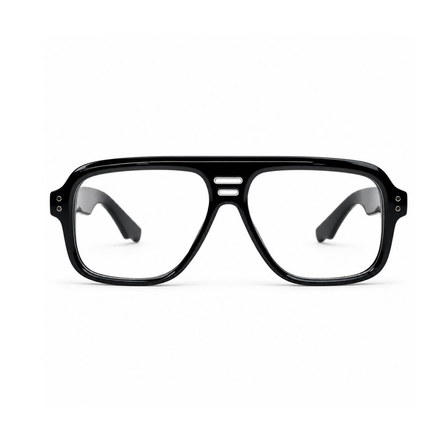 V002 VERLIN Navigator Optical Frame in Black Gold — front view