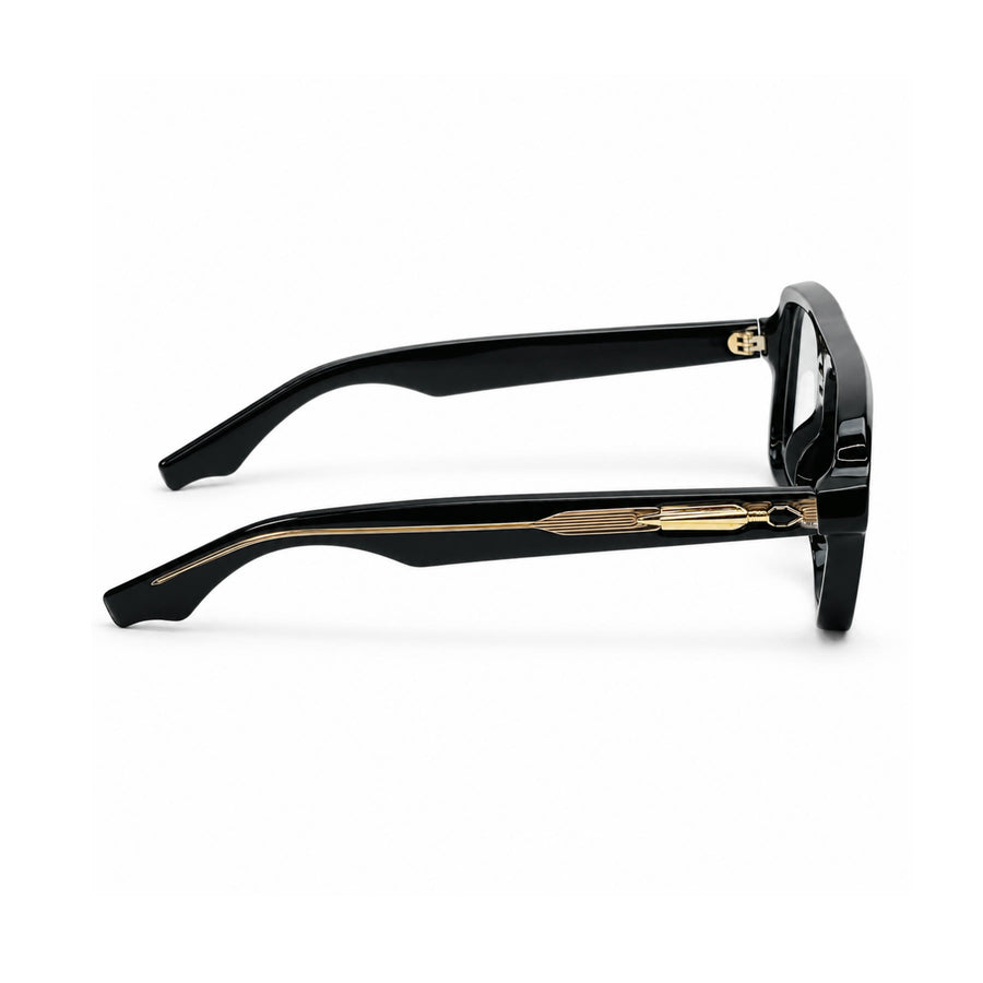 V002 VERLIN Navigator Optical Frame in Black Gold — side view