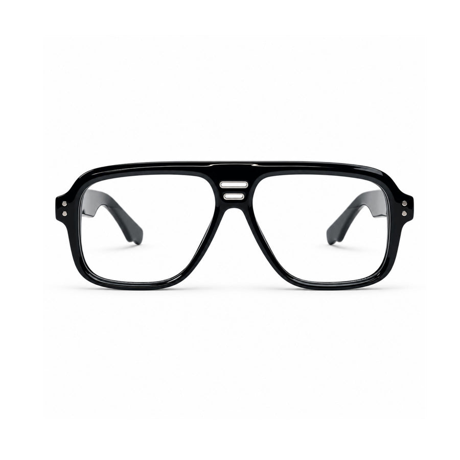 V002 VERLIN Navigator Optical Frame in Black Silver — front view