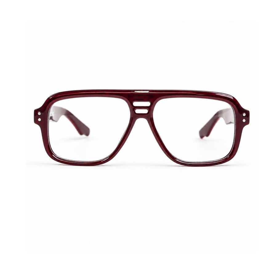 V002 VERLIN Navigator Optical Frame in Burgundy — front view