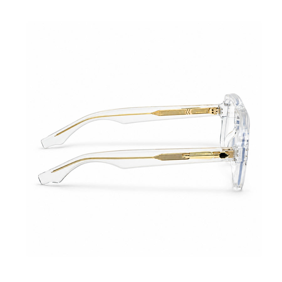 V002 VERLIN Navigator Optical Frame in Crystal Clear — side view