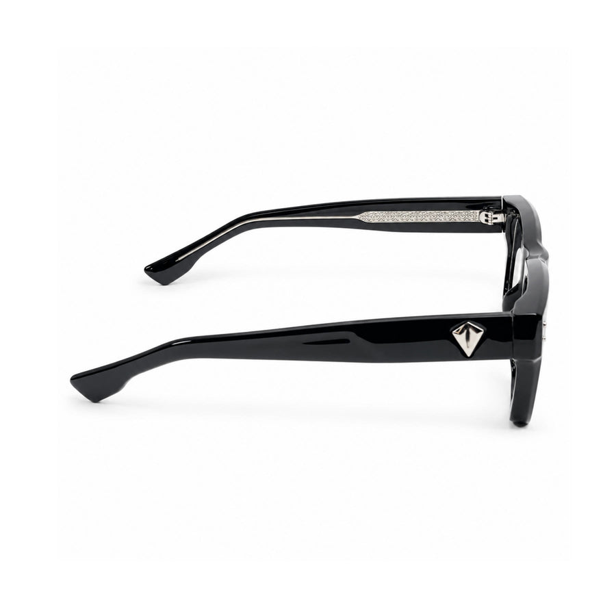V003 VERLIN Rectangle Optical Frame in Black Silver — side view