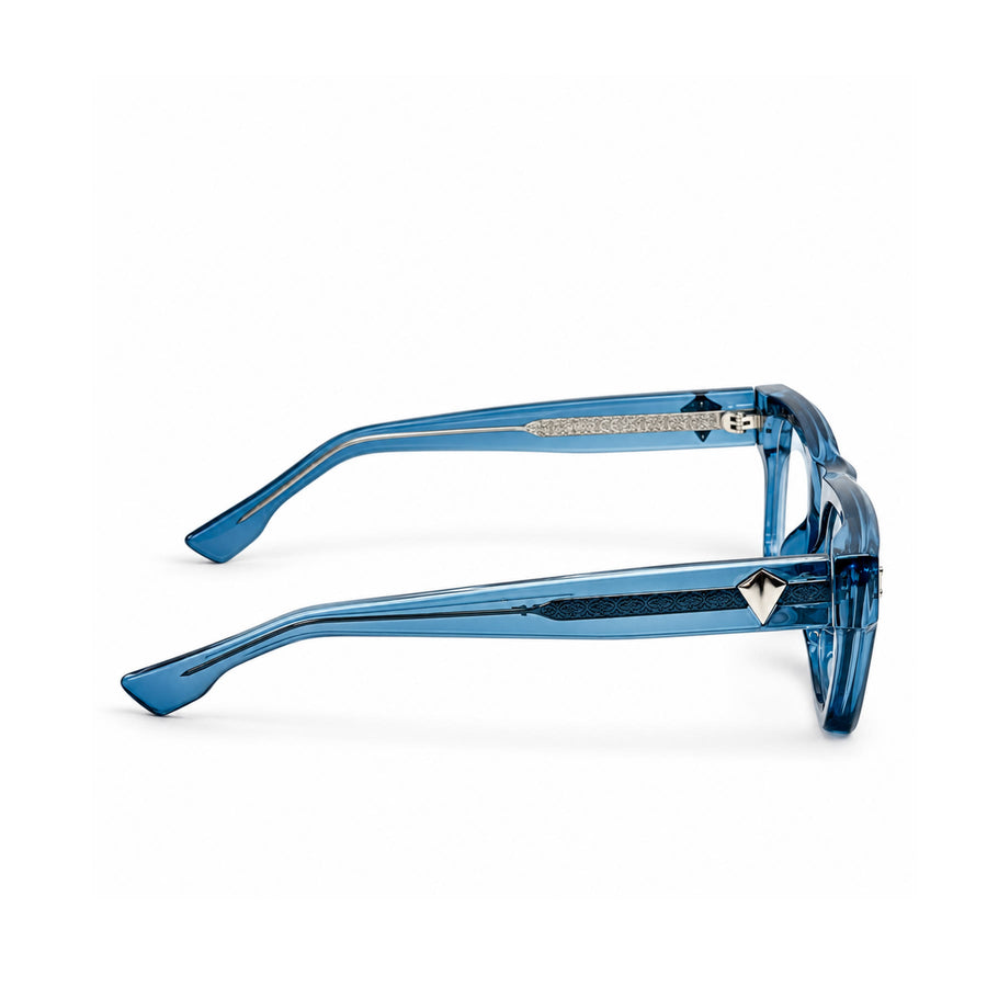 V003 VERLIN Rectangle Optical Frame in Blue — side view
