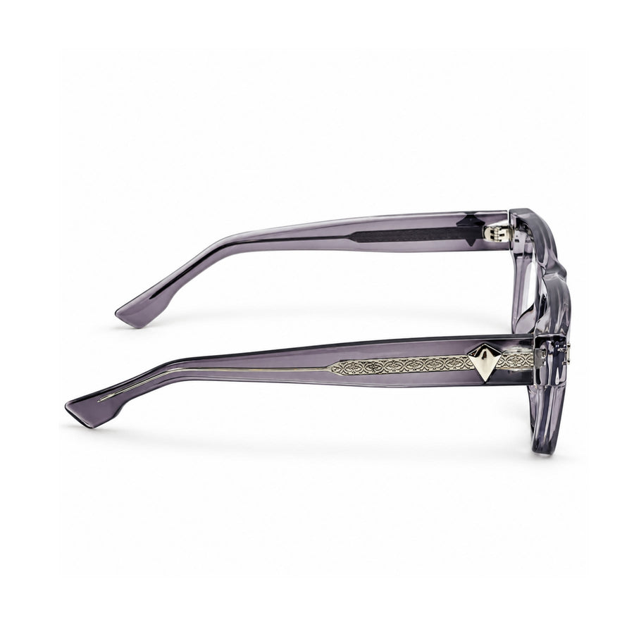 V003 VERLIN Rectangle Optical Frame in Grey Crystal — side view