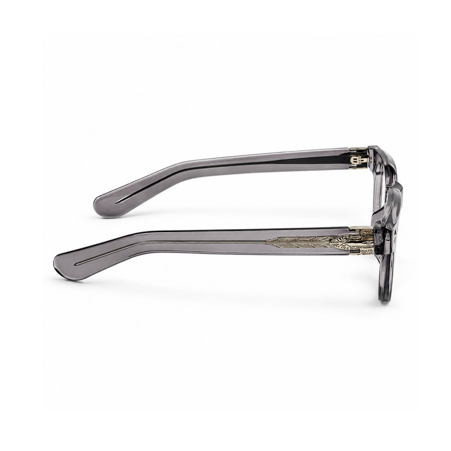 V004 VERLIN Round Optical Frame in Grey Crystal — side view