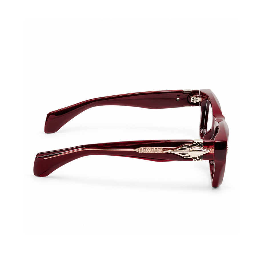 V005 VERLIN Rectangle Optical Frame in Burgundy — side view