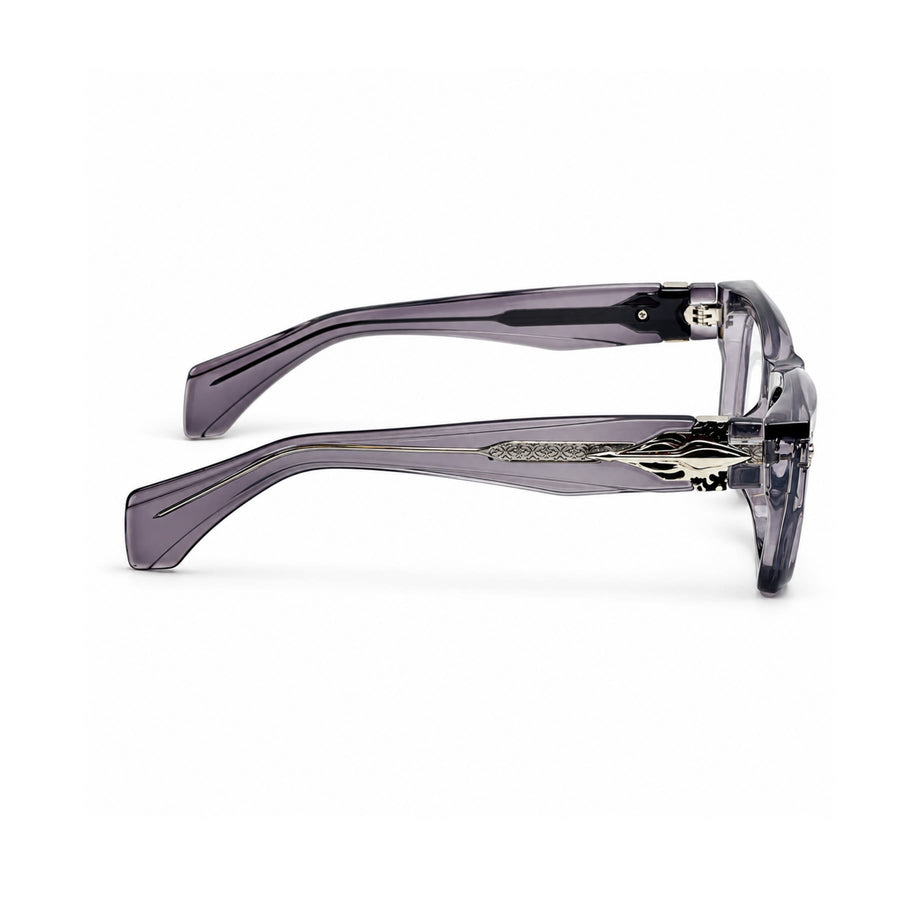 V005 VERLIN Rectangle Optical Frame in Grey Crystal — side view
