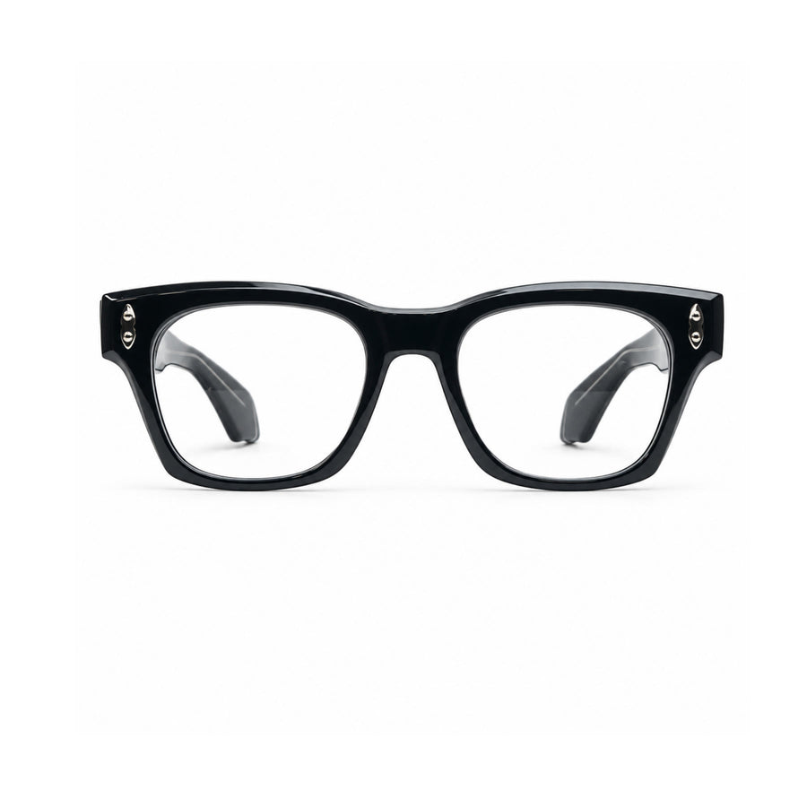 V006 VERLIN Square Optical Frame in Black Silver — front view