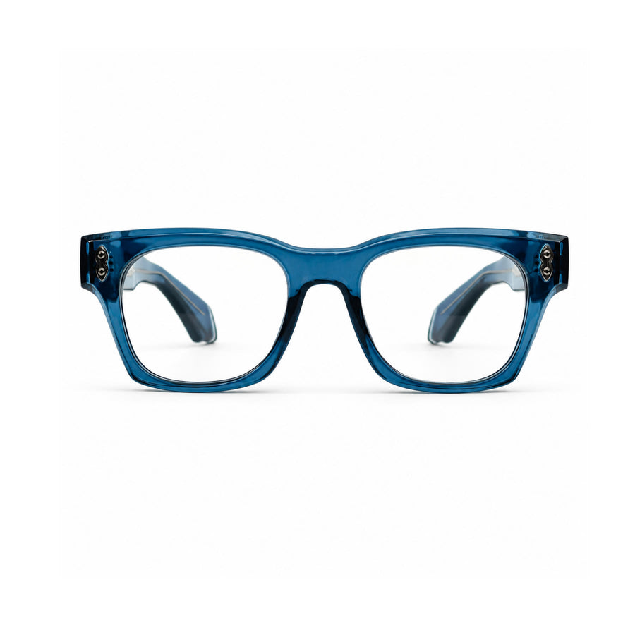 V006 VERLIN Square Optical Frame in Blue — front view