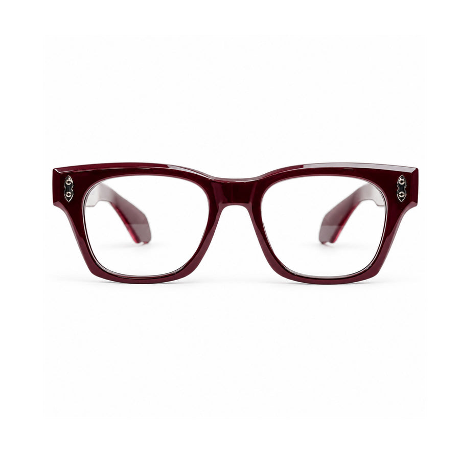 V006 VERLIN Square Optical Frame in Burgundy — front view