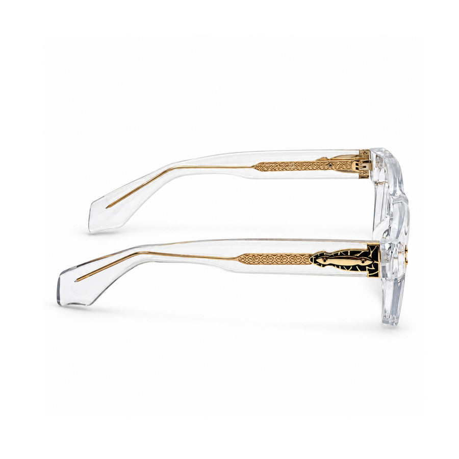 V006 VERLIN Square Optical Frame in Crystal Clear — side view