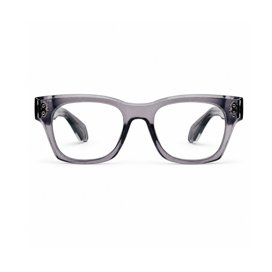 V006 VERLIN Square Optical Frame in Grey Crystal — front view