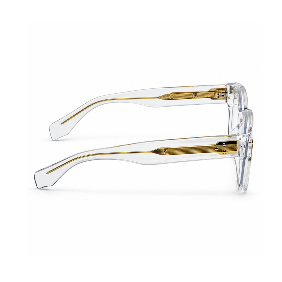 V007 VERLIN Square Optical Frame in Crystal Clear — side view