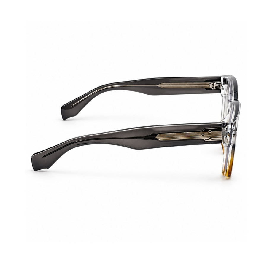 V007 VERLIN Square Optical Frame in Grey Amber — side view