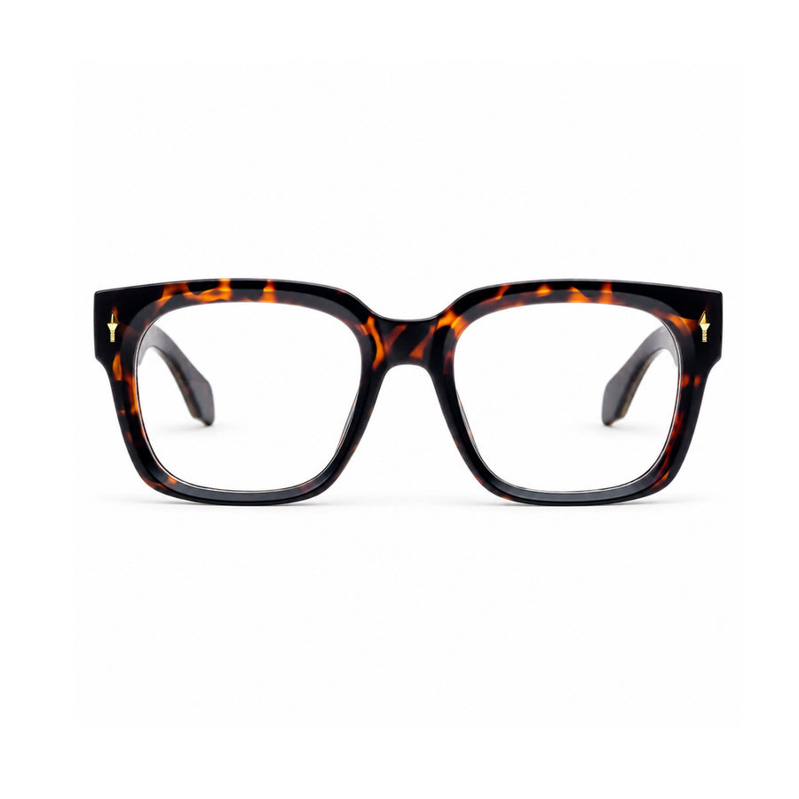 V007 VERLIN Square Optical Frame in Tortoise — front view
