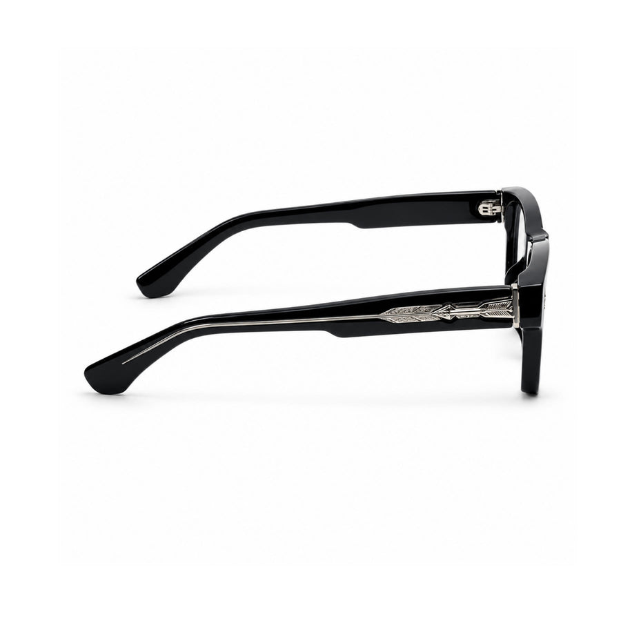 VM001 VERLIN Rectangle Optical Frame in Black Silver — side view