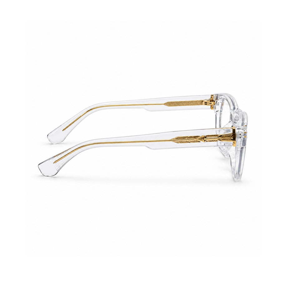 VM001 VERLIN Rectangle Optical Frame in Crystal Clear — side view