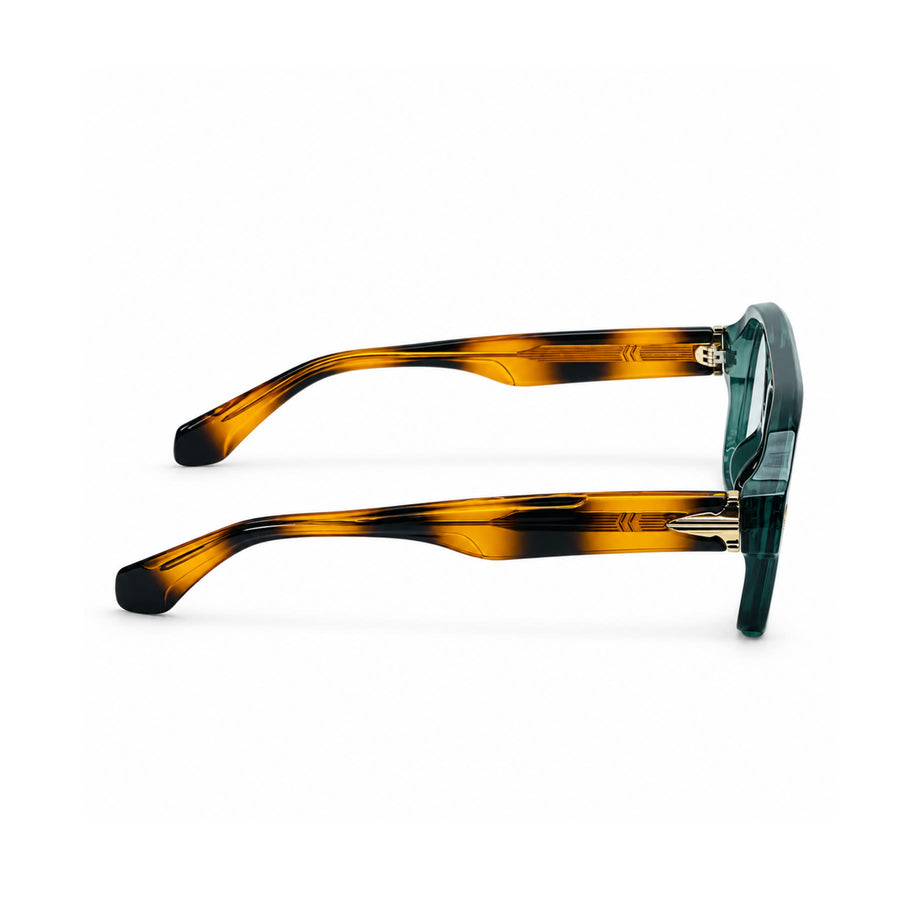 VM008 VERLIN Navigator Optical Frame in Green Tortoise — side view