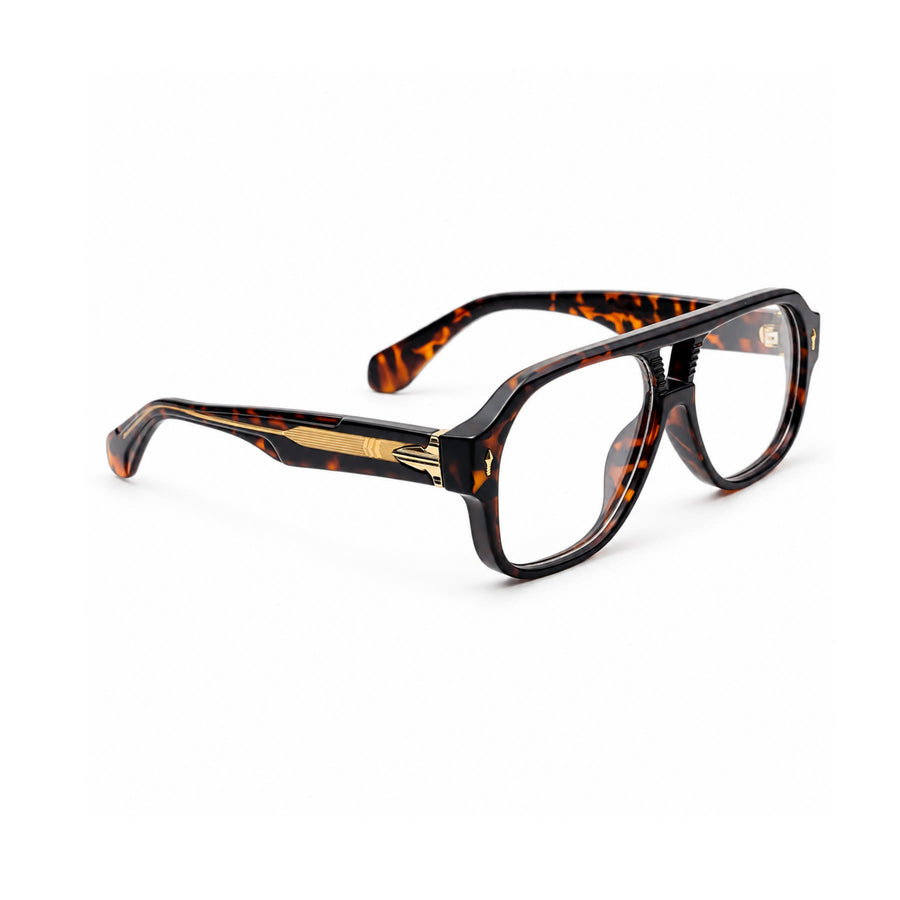 VM008 VERLIN Navigator Optical Frame in Tortoise — three-quarter view (opposite side)