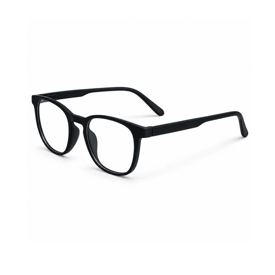 Basics 2802 Rounded Square Optical Frame in Black — three-quarter view