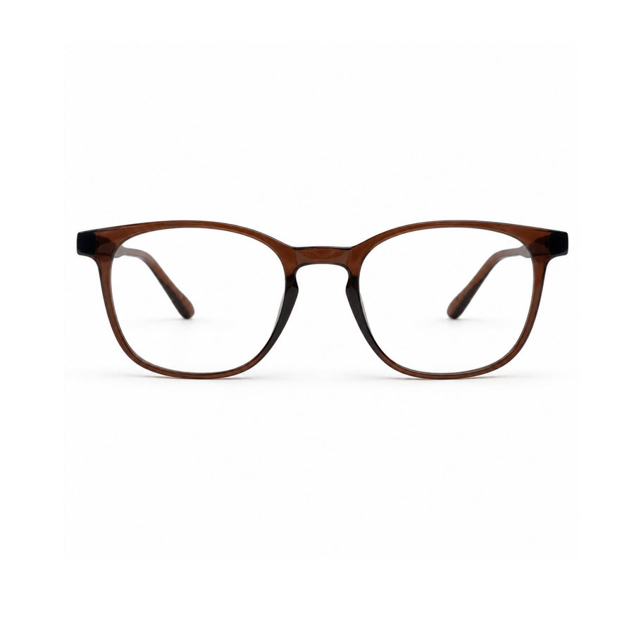 Basics 2802 Rounded Square Optical Frame in Brown — front view