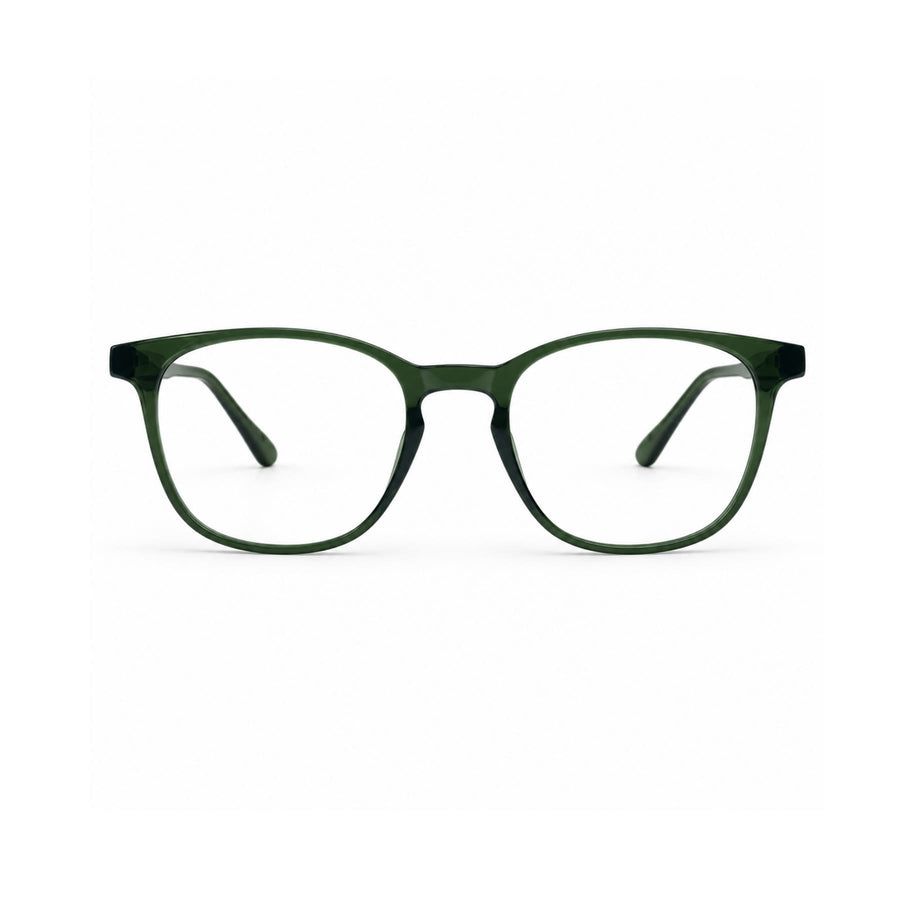 Basics 2802 Rounded Square Optical Frame in Olive Green — front view