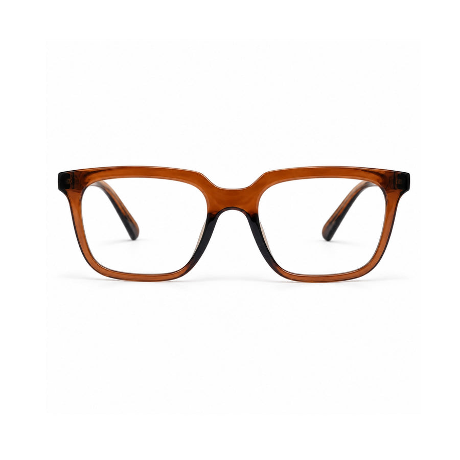 Basics Neo 2815 Square Optical Frame in Brown — front view