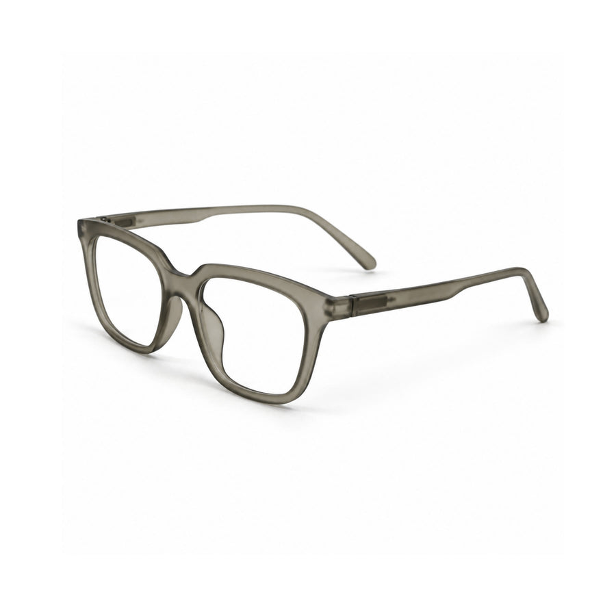 Basics Neo 2815 Square Optical Frame in Khaki Grey — three-quarter view