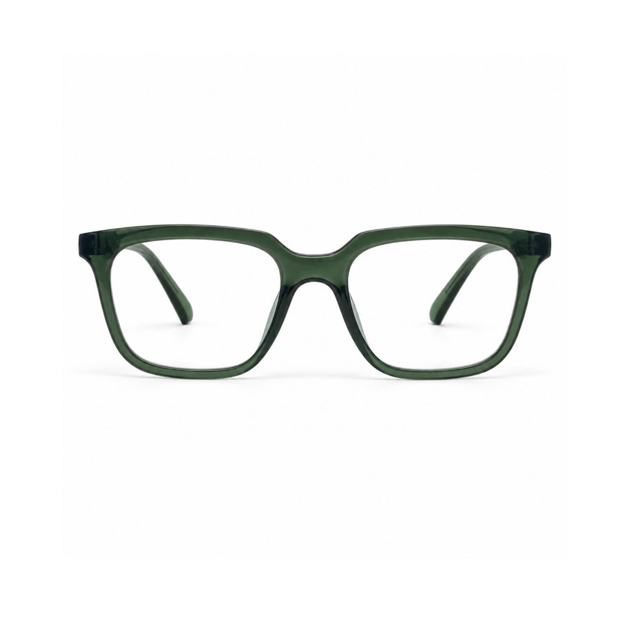 Basics Neo 2815 Square Optical Frame in Olive Green — front view