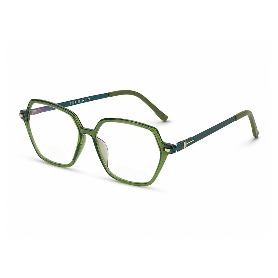 Wednesday 1005 Green optical frame – left angle view