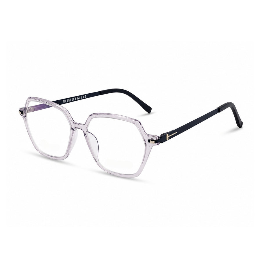 Wednesday 1005 Smoke Grey optical frame – left angle view