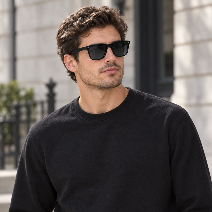 VERLIN 4319 D MBLK Polarized Prescription-Friendly Sunglasses — colour-accurate model creative