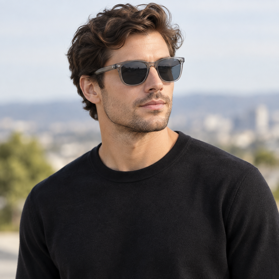 VERLIN 4319 D GREY Polarized Prescription-Friendly Sunglasses — colour-accurate model creative