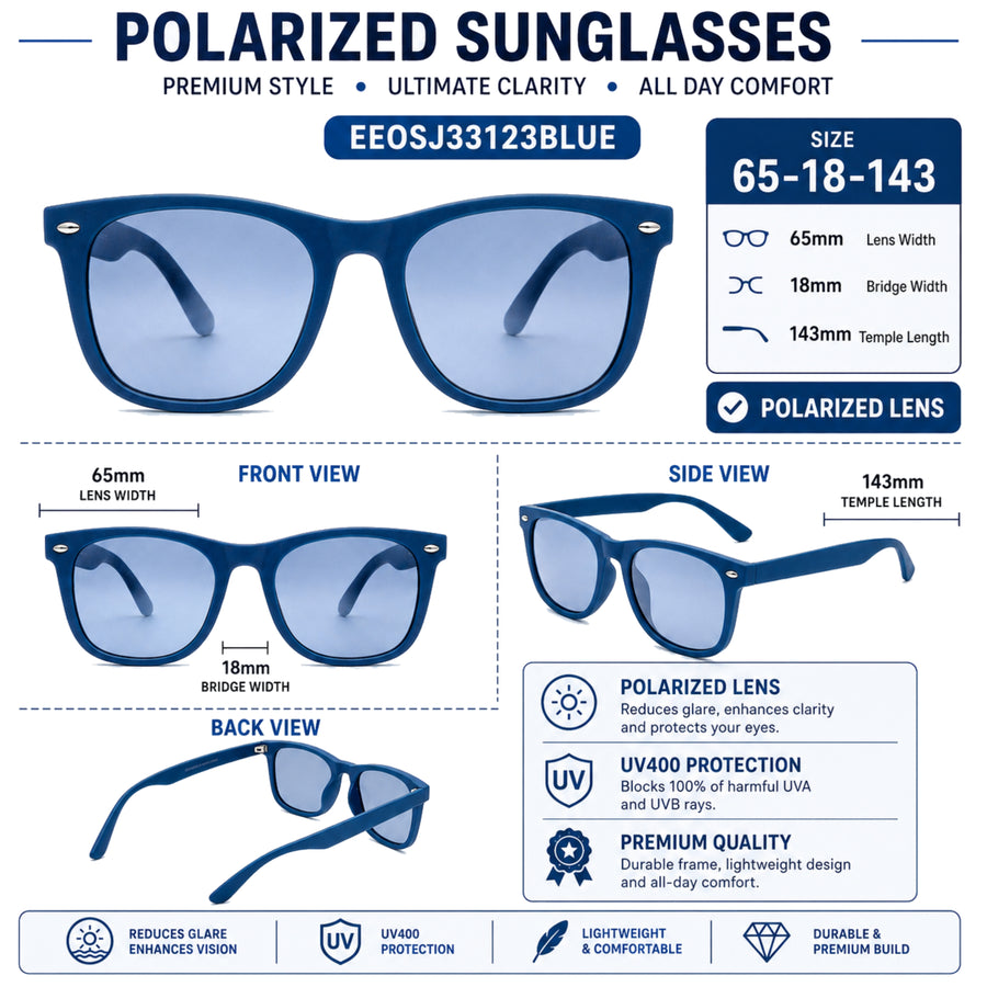VERLIN 4319 D BLUE Polarized Prescription-Friendly Sunglasses — supplied source view 5