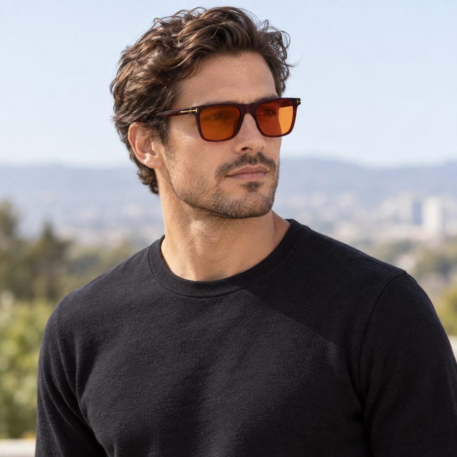 VERLIN 0776 BROWN Polarized Prescription-Friendly Sunglasses — colour-accurate model creative