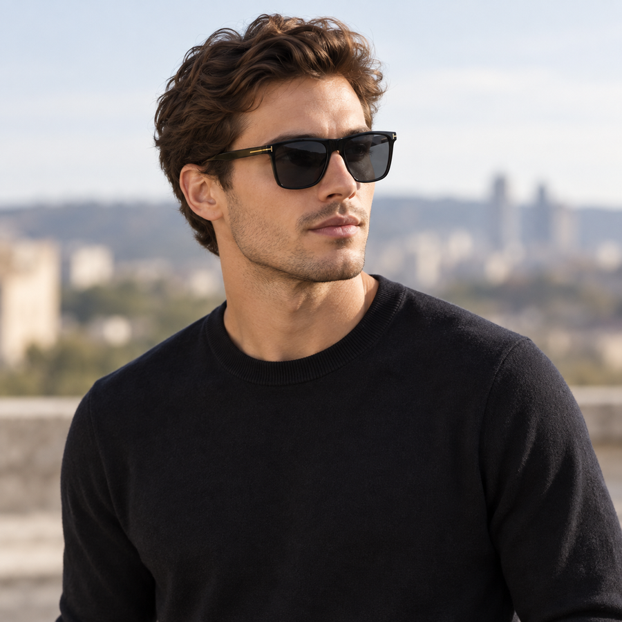 VERLIN 0776 BLK Polarized Prescription-Friendly Sunglasses — colour-accurate model creative