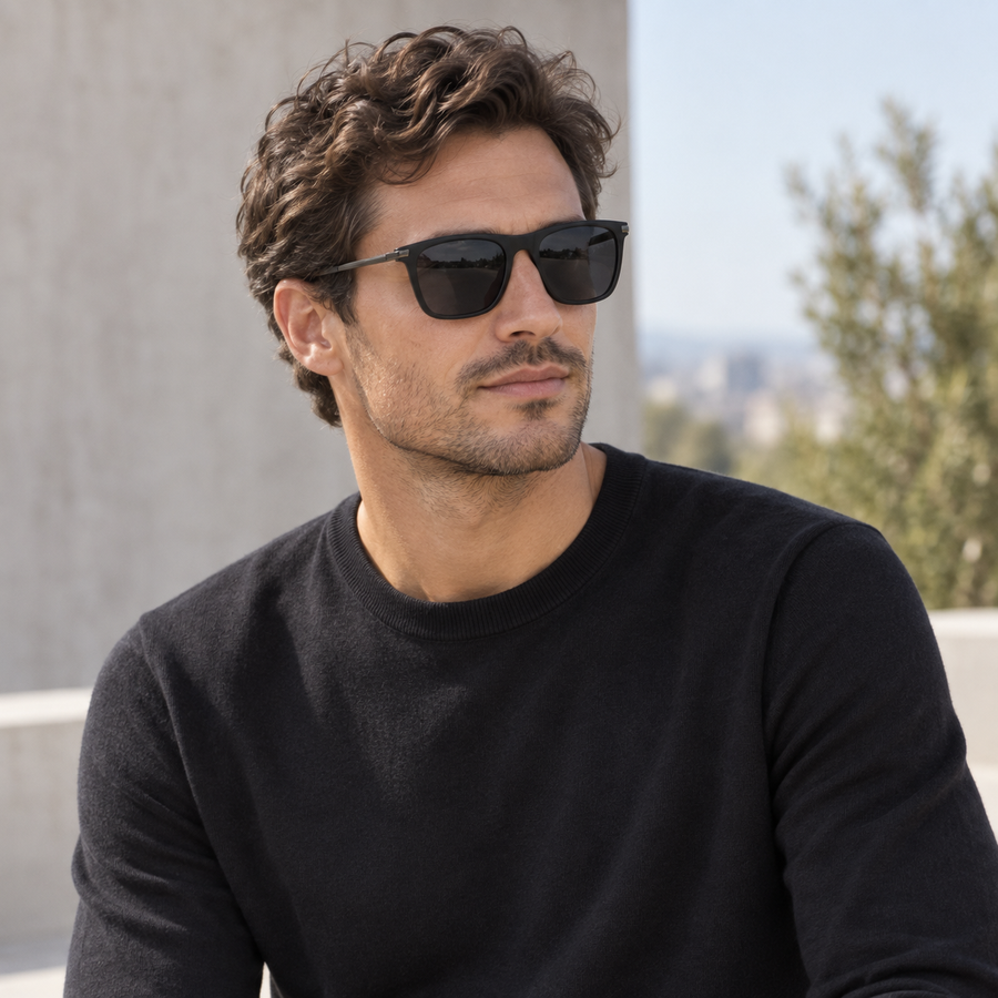 VERLIN 5657 MBLK Polarized Prescription-Friendly Sunglasses — colour-accurate model creative