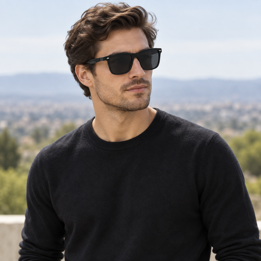 VERLIN 8372 BLK Polarized Prescription-Friendly Sunglasses — colour-accurate model creative