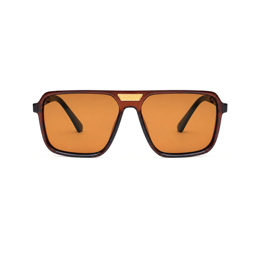 VERLIN 6227 BROWN Polarized Prescription-Friendly Sunglasses — supplied original front-angle product photo