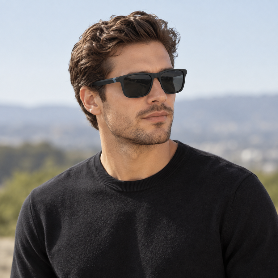 VERLIN 8393 MBLK Polarized Prescription-Friendly Sunglasses — colour-accurate model creative