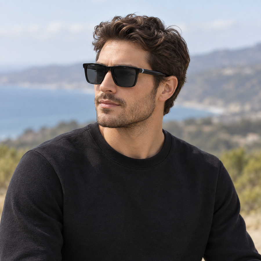 VERLIN 8393 BLK Polarized Prescription-Friendly Sunglasses — colour-accurate model creative