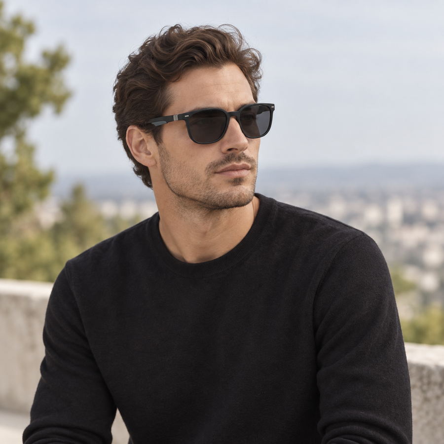 VERLIN 8368 MBLK Polarized Prescription-Friendly Sunglasses — colour-accurate model creative