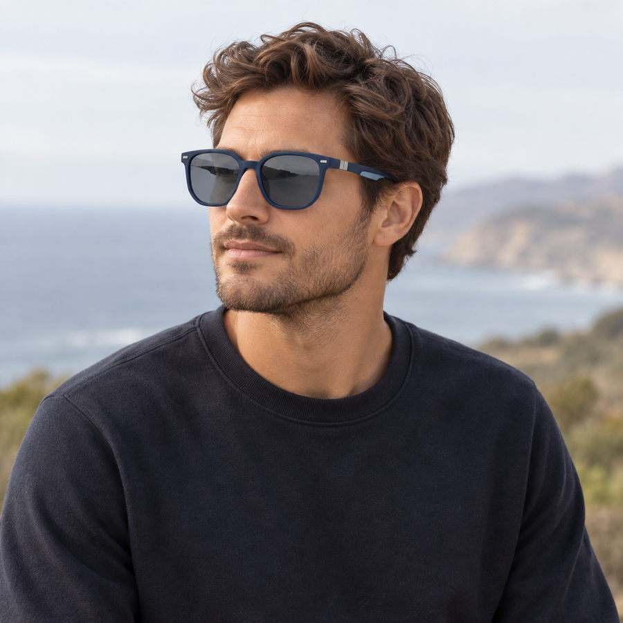 VERLIN 8368 BLUE Polarized Prescription-Friendly Sunglasses — colour-accurate model creative