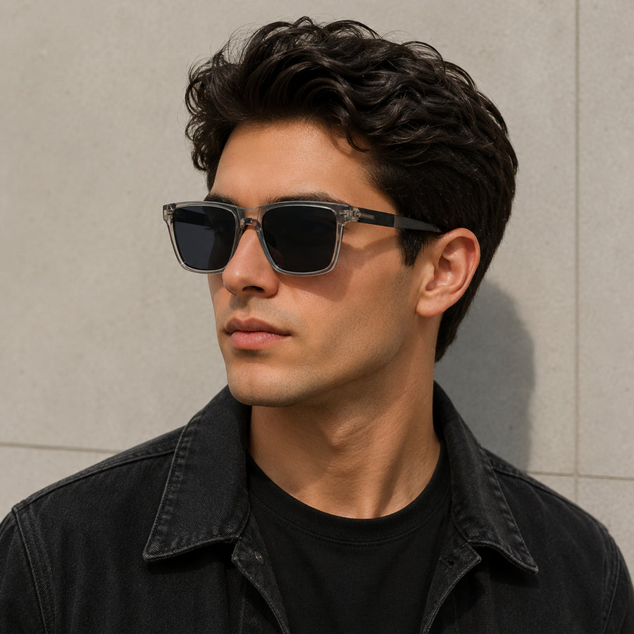 VERLIN Y Pole 25001 GREY Polarized Sunglasses — supplied matching model image