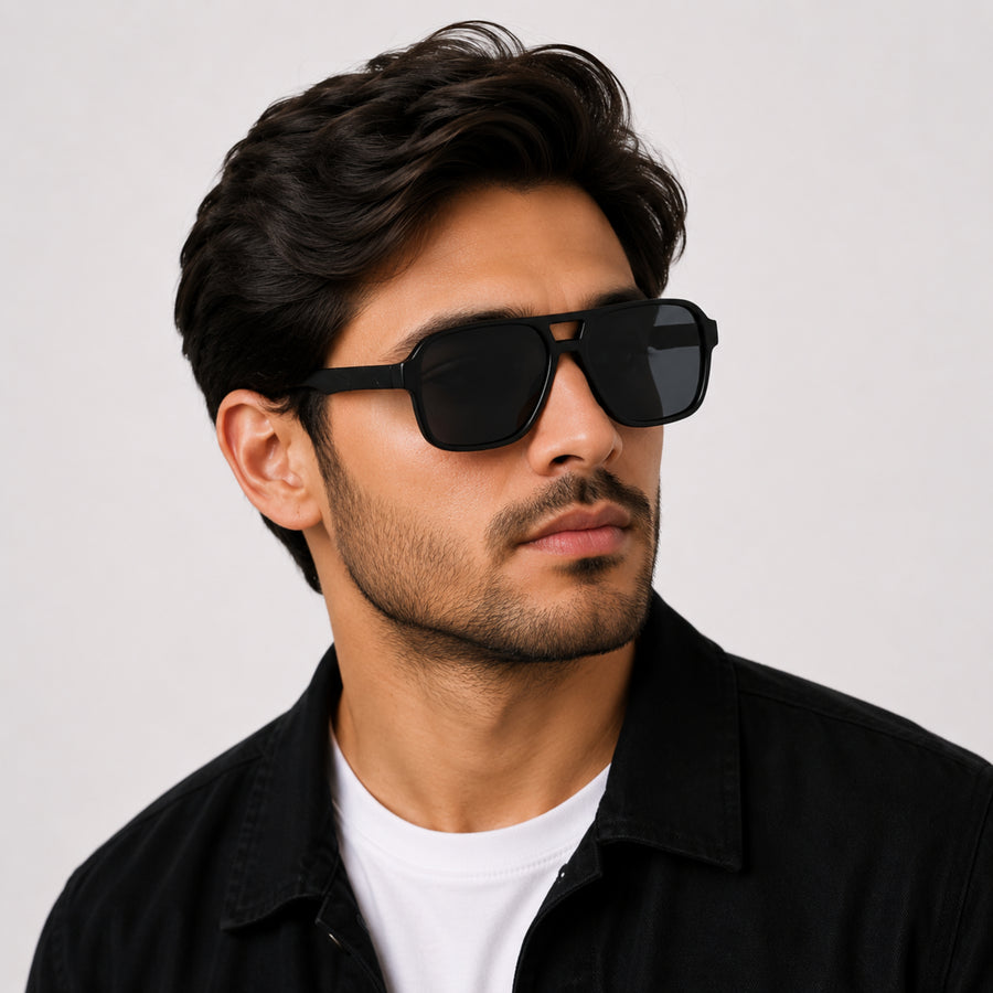 VERLIN Y Pole 25002 MBLK Polarized Sunglasses — supplied matching model image